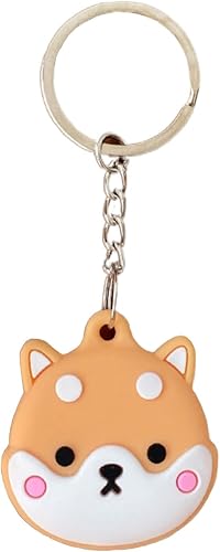 Funda portátil para Air Tag, Kawaii Cute Cartoon Shiba Inu de silicona antiarañazos, funda protectora compatible con Airtags Finder Location Tracker