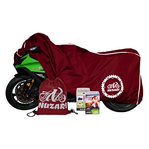 All Season Best Waterproof Motorcycle Cover With Improved Weather Protection, Windproof Buckle, Breathable Airvent, Winter Bike Storage & Bag 4 Sportbikes,Cruisers,Choppers,Touring,Honda Medium Red