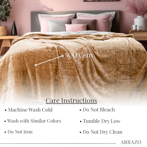 Image of ABRAZO AC Blanket | 300 GSM Lightweight Super Soft Cozy for Bed, Sofa, Couch, Travel & AC Room | Single Bed 160x220 cm | Solid Color | Breathable All-Season Comfort