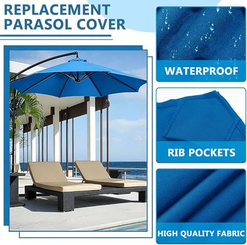 Toldo de repuesto para sombrilla de patio compatible con modelos de 2,7m y 2,5m 4