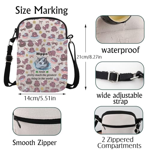 Hippopotamus Animal Gift Hippo Definition Crossbody Bag Hippo Lover Gift2