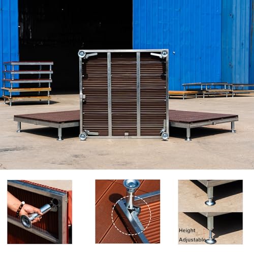 Baldosas de WPC de 50cm para terraza exterior con altura ajustable 7