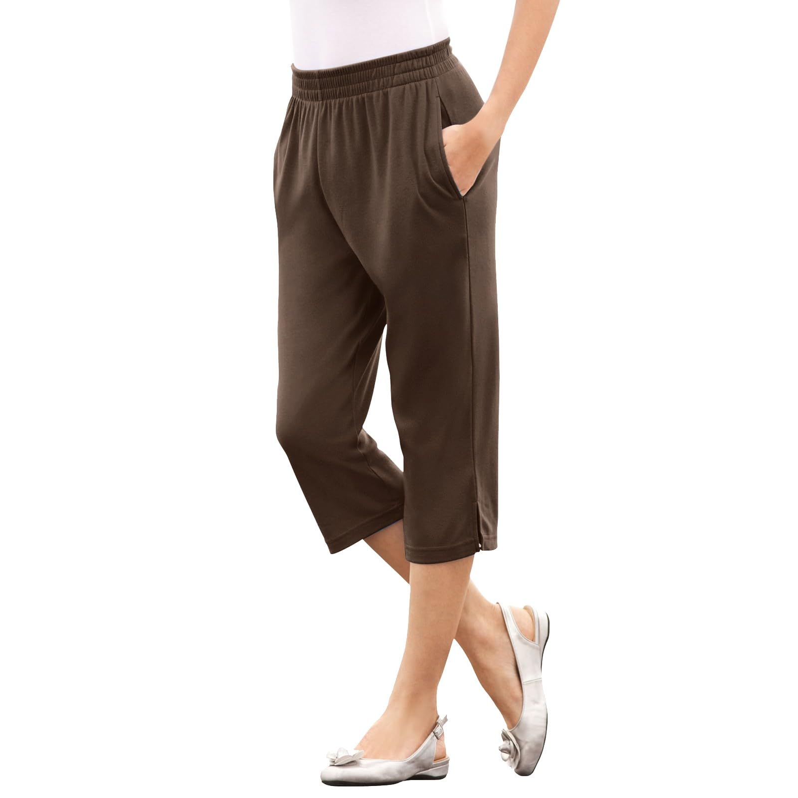 Leggins 3/4 Donna Vita Alta - Pantaloncini Yoga Cotone Opaco Per Fitness Estate - Controllo Pancia - Foto 2