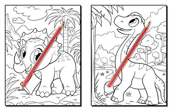 Paperback Dinosaurs: A Dinosaur Coloring Book for Kids [Large Print] Book