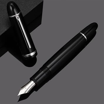 Jinhao X159 Fountain Pen Fine Nib, Acrylic Big Size Writing Pen Black