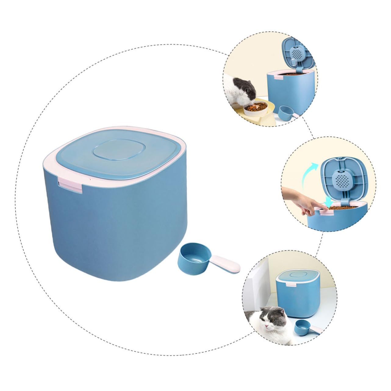 Contenedor De Almacenamiento De Alimentos Para De Recipiente Sellado Prueba De Para y Gatos Para y Diseño Elegante Color