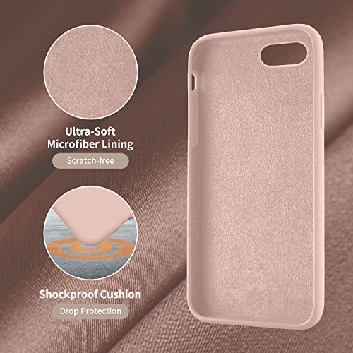Cordking Designed for iPhone SE Case 2022/2020, Designed for iPhone 7 8 Case, Silicone Ultra Slim Shockproof Phone Case with [Soft Microfiber Lining], 4.7 inch, Pinksand - Thumbnail 5
