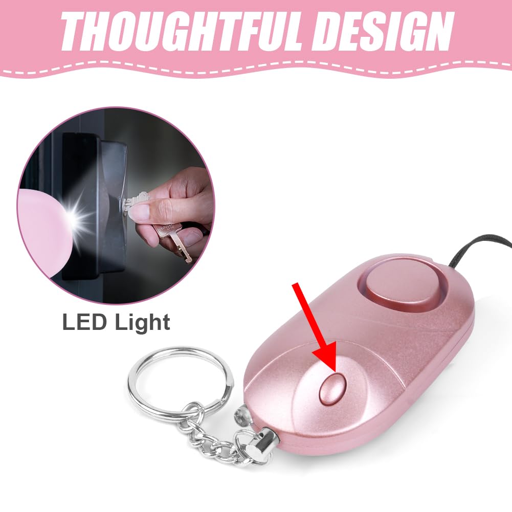 Flintronic Allarme Personale, 2 Pezzi Allarme Antiaggressione da Donna, 140dB Alarm Ricaricabile Sirena, Alarm di Sicurezza Portachiavi con Luce LED per Anziani, Bambini, Donne
