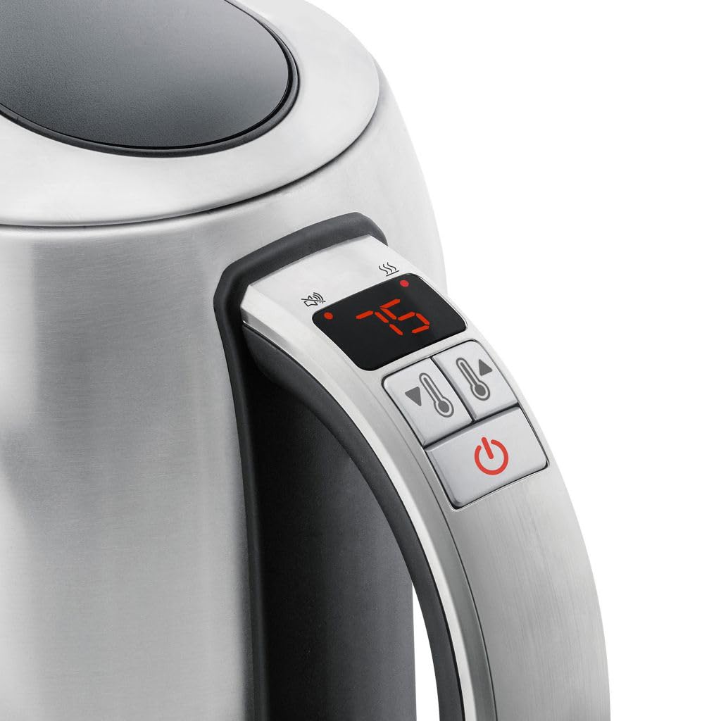 Bouilloire Inox 1,5L 2200W Température Réglable 50-100°C Écran LCD Maintien au Chaud Sécurité Surchauffe