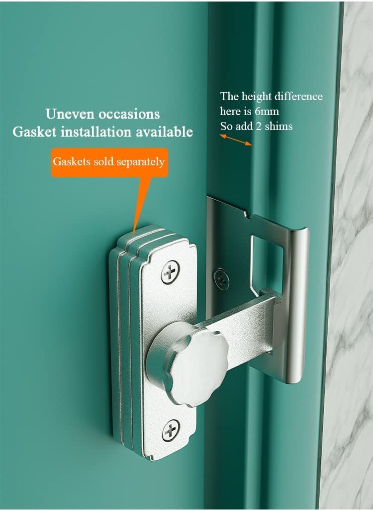 Cerradura deslizante for cerradura de puerta portátil, cerradura de puerta de granero, pestillo de puerta de acero inoxidable de primera calidad, adecuado for dormitorio, armario, hogar, bañ