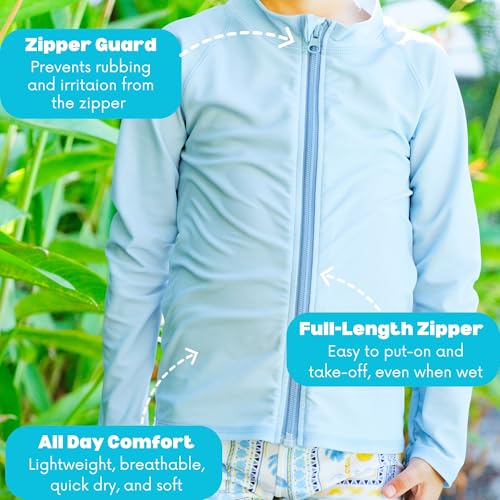 Image of SwimZip UPF 50+ Long Sleeve Rash Guard for Boys' and Girls' - Baby, Toddler, Kids