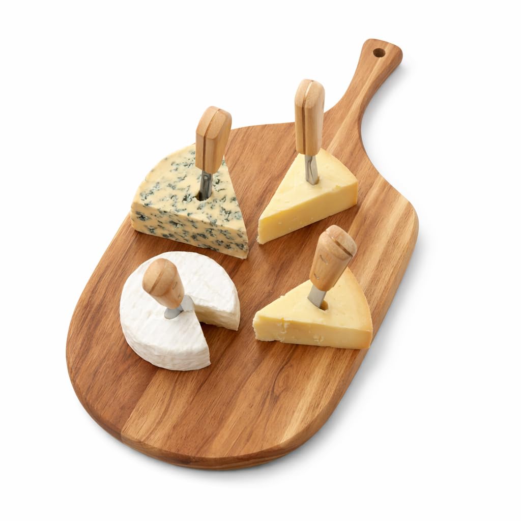 Point-Virgule Tabla de servir con asa, accesorios de cocina, de madera de acacia, 47 x 25 x 1,5 cm