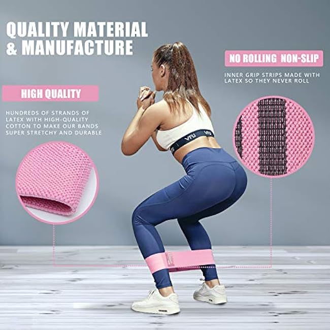 Polygon Resistance Bands for Working Out, Non-Slip Fabric Booty Bands for Women and Men, Exercise Bands for Legs and Butt, Glute & Hip Workout, Pilates & Home Fitness