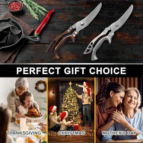 LUPOGRIGIO Kitchen Scissors, Poultry Shears Heavy Duty, Stainless Steel Kitchen Scissors for Turkey, Chicken, Thanksgiving, Christmas Day — view 6