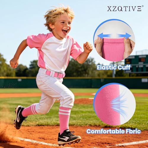 Image of XZQTIVE Baseball Softball Socks and Belt Combo Set Adjustable Softball Socks and Elastic Belt for Kids Youth Adult