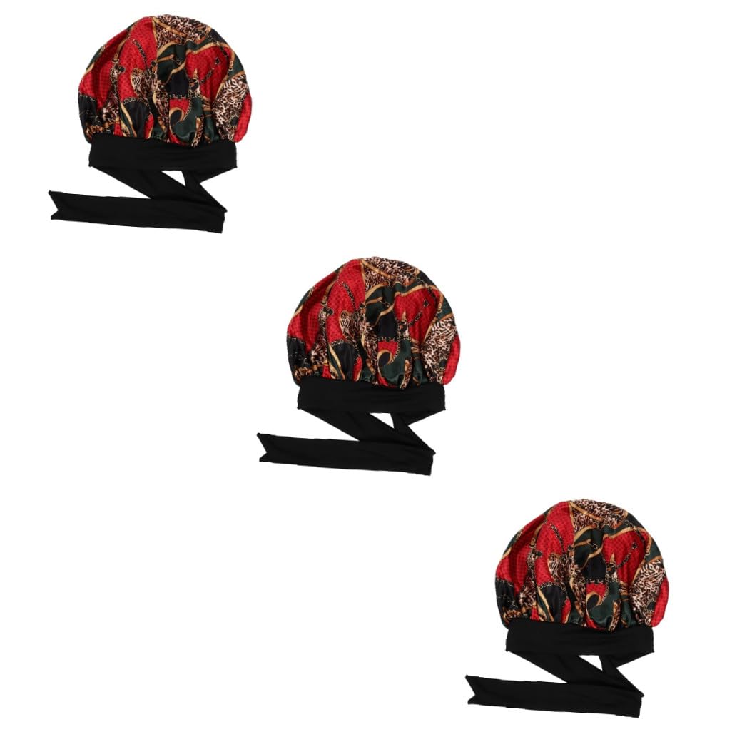 Beaupretty 3piezas Gorro Para Mujeres Gorro De Baño Práctico y Reutilizable Para Pelo y Rizado Cumpleaños y Festividades Color Cadena Roja