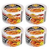 4er Pack SUNTAT Weiße Bohnen in Tomatensauce vegan, tafelfertig, 4 × 400 g