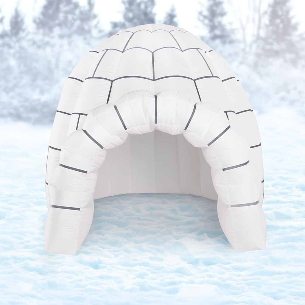 8-Foot Inflatable Color-Changing Igloo with Built-in Disco Lightshow and Durable Weather-Resistant Fabric