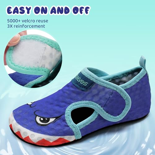 Image of WateLves Kids Water Shoes Toddler Barefoot Swim Beach Shoes Girls Boys Breathable Quick Dry Aqua Socks (Shark, 24 /25)