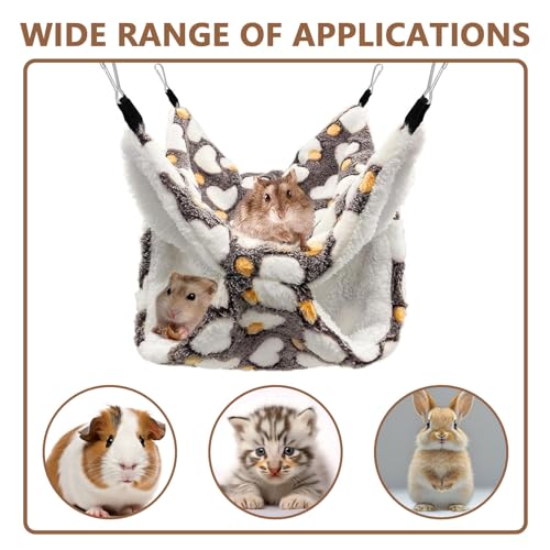 LINGJIA Hamster Zubehör, Meerschweinchen Zubehoer, Meerschweinchen Spielzeug, Frettchen Hängematte, Kaninchen Chinchilla Hängematte, Plüsch Hängematte für Eichhörnchen, Chinchillas, Kaninchen