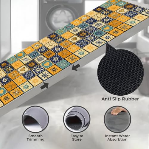 Image of MAXOSHINE Kitchen Mats for Floor Anti Slip Waterproof Feet Comfort Kitchen Runner Floor Mat Standing Desk Mat Floor Mats for Kitchen (120 * 40cm, 60 * 40cm) Set of 2