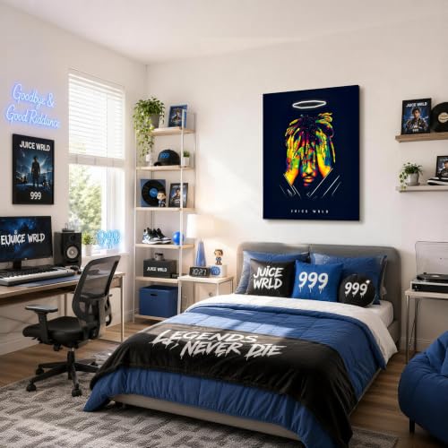 Image of Juice WRLD Canvas Wall Art, Rapper Collage Poster Print, Hip Hop Music Artwork for Bedroom Studio Gaming Room Decor, Vibrant Album Cover Picture Print Framed Music Wall Painting 20X24 inch
