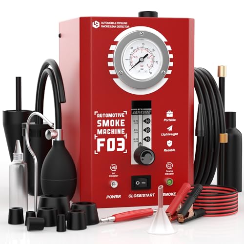 Image of F03 Pro Smoke Machine Automotive with Flow Meter & Pressure Gauge | EVAP Smoke Leak Detector Tester for Car & All 12V DC Vehicles - Fuel Diagnostic Pipe System, Built-in Air Pump (Oil Excluded)