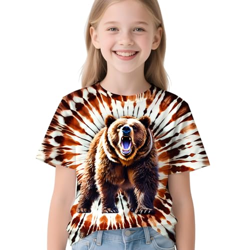 Image of Kids Neon Tie Dye Shirt for Boys Girls Tie-Dye T-Shirt Hippes Tshirt Senior Children Tee Size 6-16 Years Age