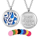 Stainless Steel Music Note Fans Aroma Aromatherapy Essential Oil Diffuser Necklace (Design 36)
