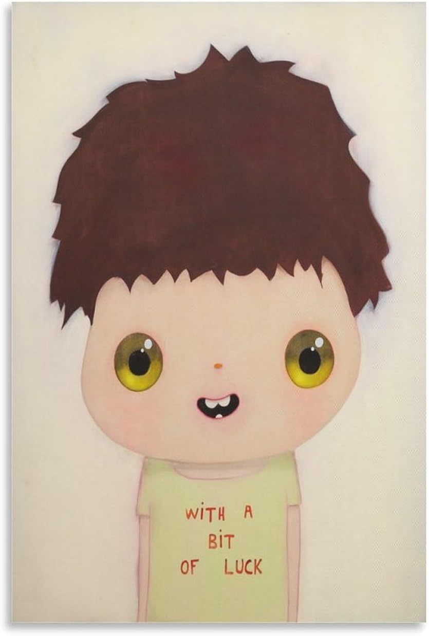 ZZYGGN GMGSW A Little Luck by Yoshitomo Nara Canvas Poster Illustrations Wall Art Painting Yoshitomo Nara Prints for Bedroom Picture Decor 40x50cmx1 Frameless