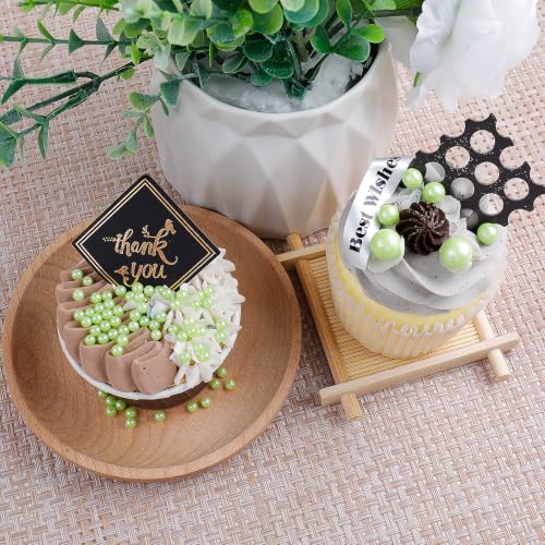 Image of Light Green Pearl Sprinkles for Cake Decorating, 4 Sizes Sugar 130g /4.6oz, Cupcake, Ice Cream, Donuts, Macaron Toppings Supplies (2mm, 4mm, 7mm, 1cm)