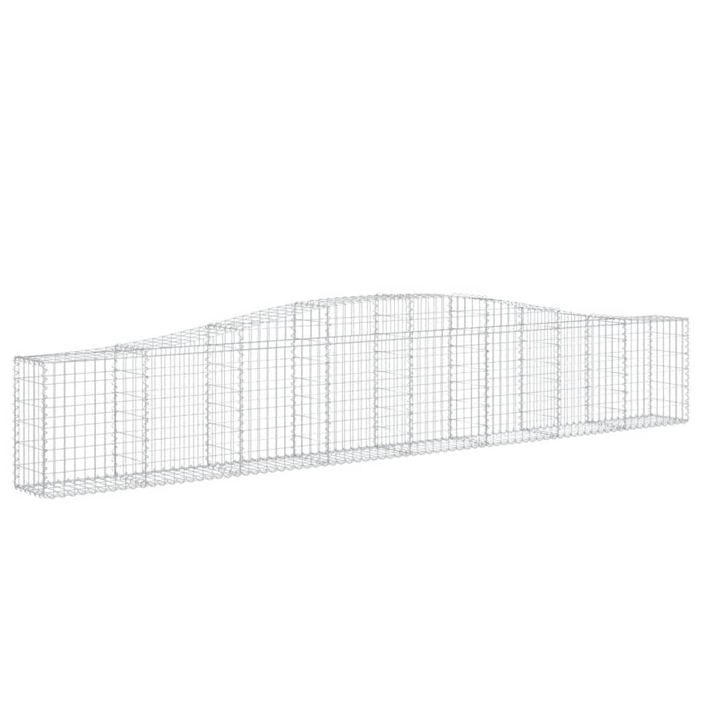 Gaviones con arco alto, 9 unidades, 400 x 30 x 60/80 cm, hierro