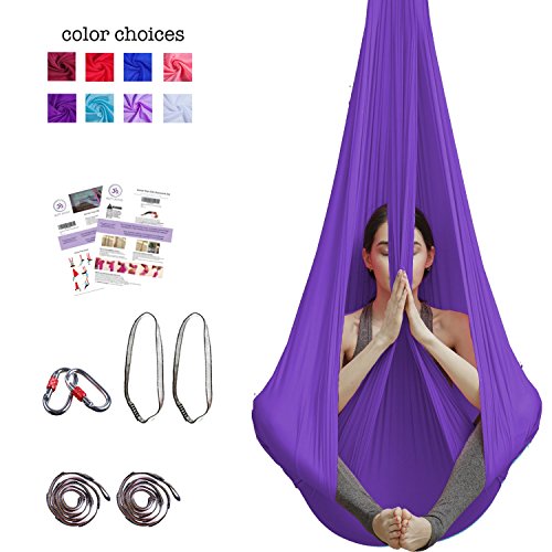 Aum Active Aerial Yoga Hammock - Include Aerial Silk Fabric, Carabiners, Extension Straps