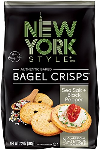 New York Style Bagel Crisps, Sea Salt + Black Pepper, 7.2 Ounce