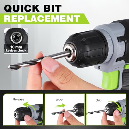 WORKPRO 8V Cordless Drill Driver Set, Electric Screwdriver 3/8" Keyless Chuck, Max Torque 12 N.m, 2 Ah Battery with 21 Pcs Accessories and Single Layer Stack & Carry Box, Ideal for Home DIY Project 5 WORKPRO 8V Cordless Drill Driver Set, Electric Screwdriver 3/8" Keyless Chuck, Max Torque 12 N.m, 2 Ah Battery with 21 Pcs Accessories and Single Layer Stack & Carry Box, Ideal for Home DIY Project - Image 5