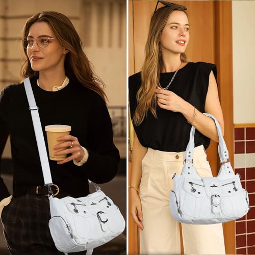 Image of Angel Kiss Hobo Bags for Women Vegan Leather Shoulder Purses and Handbags Ladies Roomy Tote Bags Purse with Crossbody Strap