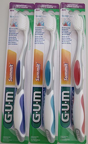 GUM 509 Summit+Toothbrush Sensitive Bristles (6 Pack) by Sunstar