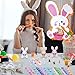 Hollowfly 139 Pcs Easter Bunny Pinata Set for Birthday Party Pinata Egg Easter Decoration Party Fiesta Games Supplies Props with Blindfold Toy and Baton Animal Favors Gifts