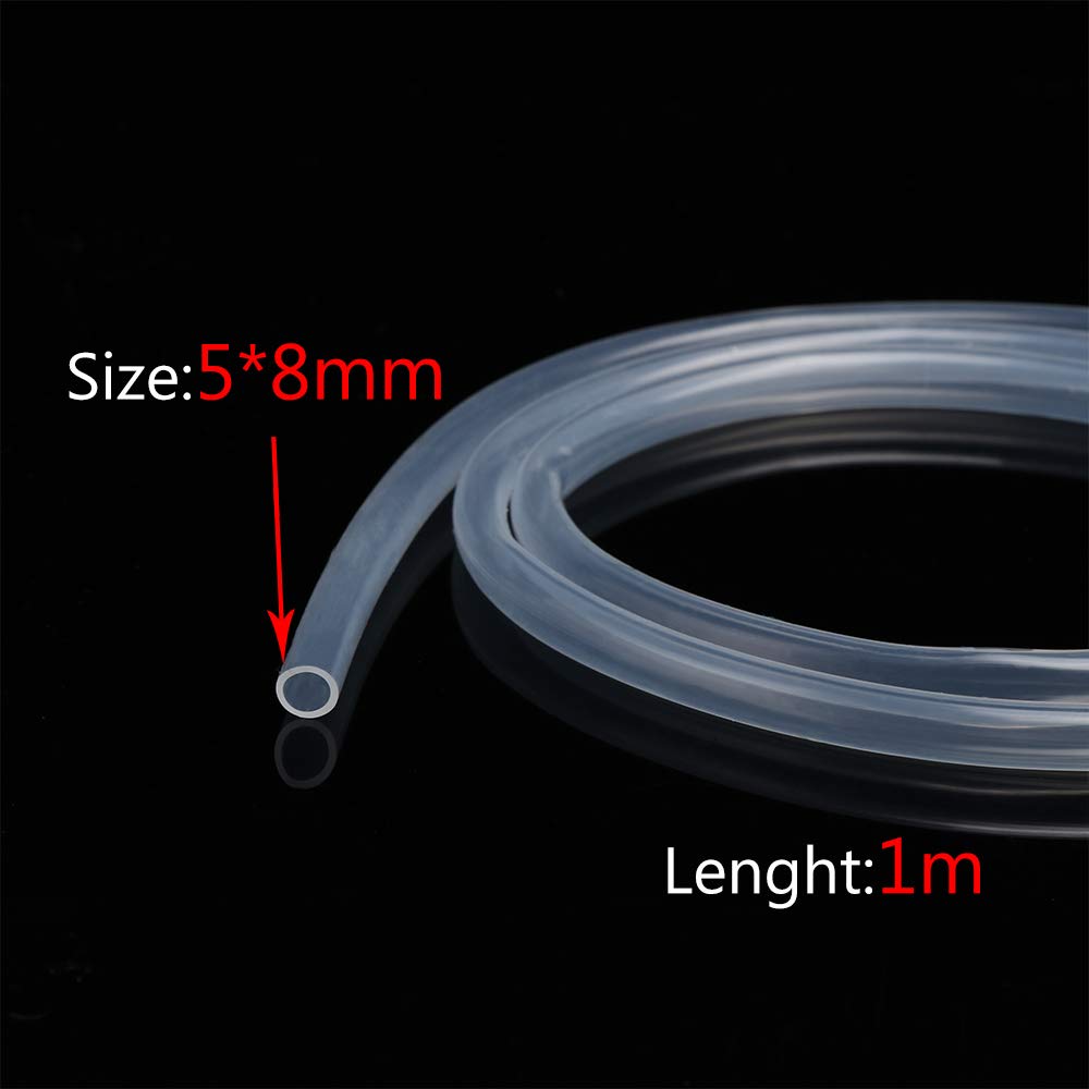 drain hose Flexible Silicone Tube Silicone Rubber Hose Food Grade Clear Transparent 4mm 5mm 6mm 10mm 11mm 12mm 14mm 16mm Out Diameter water pump (Color : 5x8 mm, Size : 10meters)