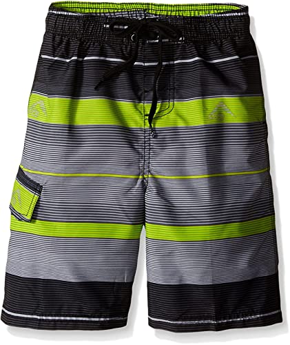 Kanu Surf Big Boys Specter Quick Dry Beach Swim Trunk, Specter Charcoal, Medium (10/12)