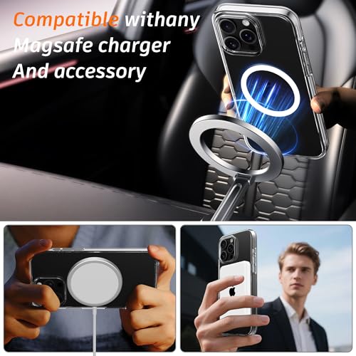 Image of Diverbox for iPhone 16 Pro Max Case Clear [Compatible with MagSafe] [with Screen Protector + Camera Lens Protection ] Shockproof Phone case for iPhone 16 pro Max (Clear Magnetic)