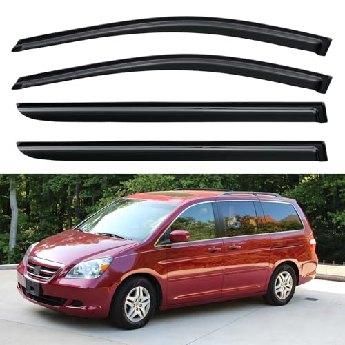 Image of Window Visors Rain Guards for 2005 2006 2007 2008 2009 2010 Honda Odyssey, Out-Channel Window Vent Wind Deflectors Visors Shades for 05 06 07 08 09 10 Odyssey