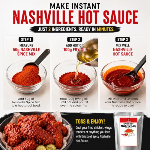 Image of EL The Cook Hot Nashville Spice Mix & Seasoning 500g | Make instant Nashville Hot sauce | For Fries, Pasta, Burgers, fried Chicken | Veg, FSSAI
