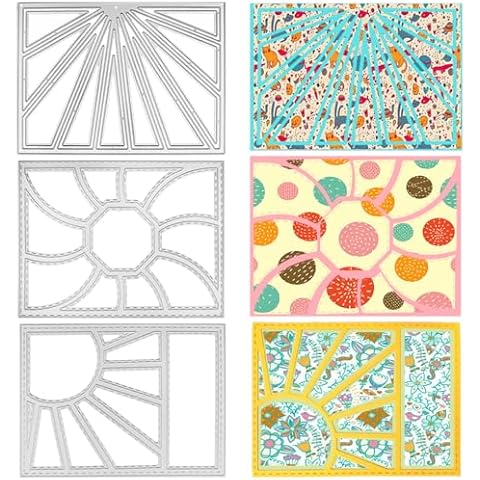AIFUDA 3 Pcs Rectangle Grid Frame Cutting Die, 3D Backgrounds Frame Metal Die Cut for DIY Scrapbooking Decorative Embossing Party Wedding Decorations Cover