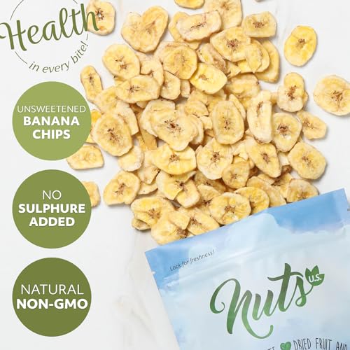 NUTS U.S. - Unsweetened Banana Chips | No Sulphure, Added & No Artificial Colors | NON-GMO | Natural | Packed in a Resealable Bag!!! (1 LB) - Thumbnail 5
