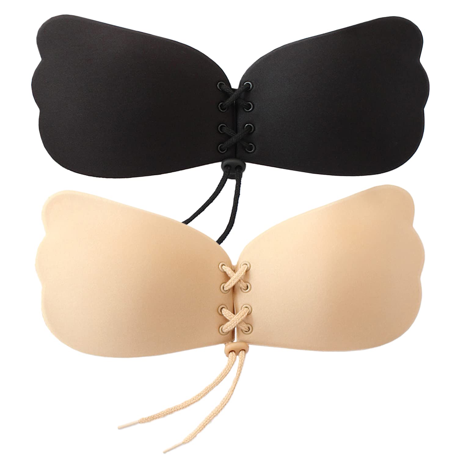 Sticky Bra 2 Pairs Invisible Adhesive Push Up Bra Backless Strapless Bra Cotton Stick On Bra for Backless Dress
