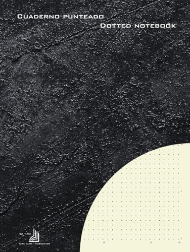 Cuaderno punteado – Dotted notebook: KonKreto – Cuaderno clásico con hojas punteadas. Tapa dura. Color negro cemento, tamaño A4 21x27 cm, 104 hojas, papel crema 80gr/m2.