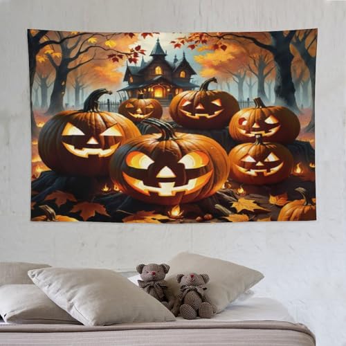 Tapisserie Halloween grand format tenture murale tissu esthétique pour décoration de chambre