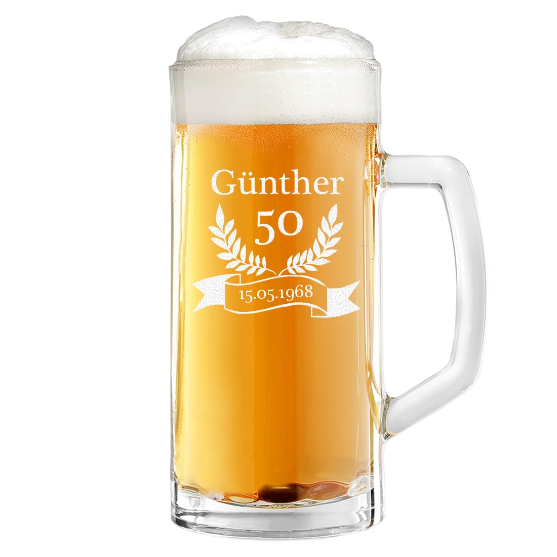 Chope à Bière Avec Gravure Au Choix – Verre à Bière Avec Anse