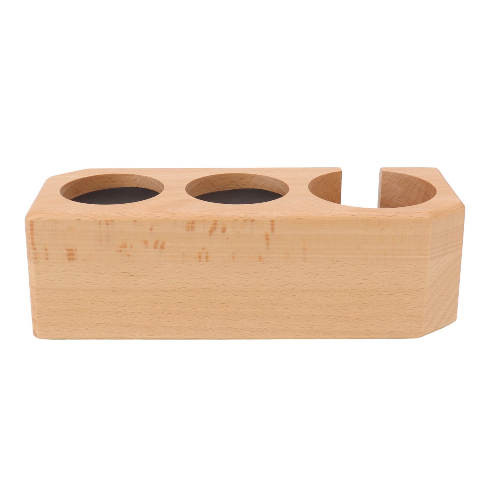 Estación de tamping de madera de haya, soporte para tapetes con almohadilla antideslizante, accesorios para barra de café (L 30 cm/11,8 pulgadas)